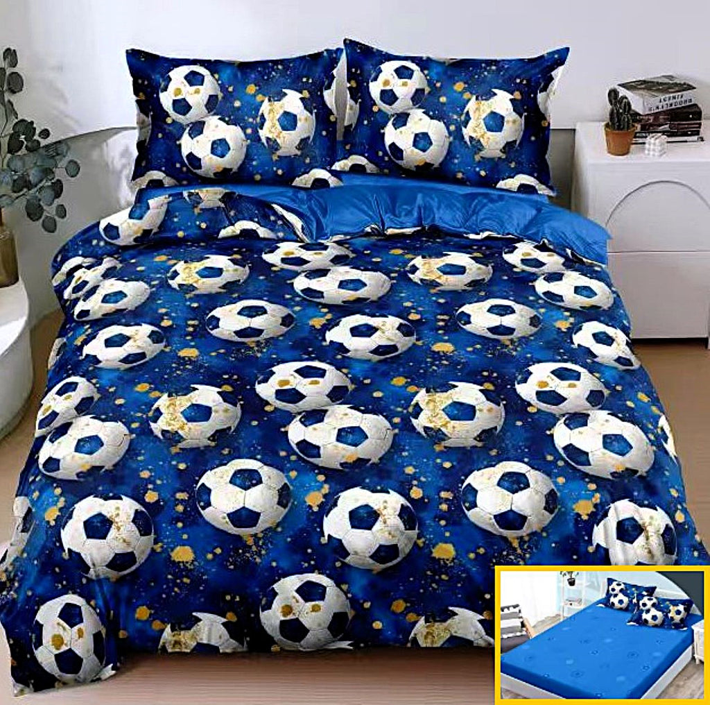lenjerii bumbac cu elastic 1+1 gratis albastru  alb fotbal  