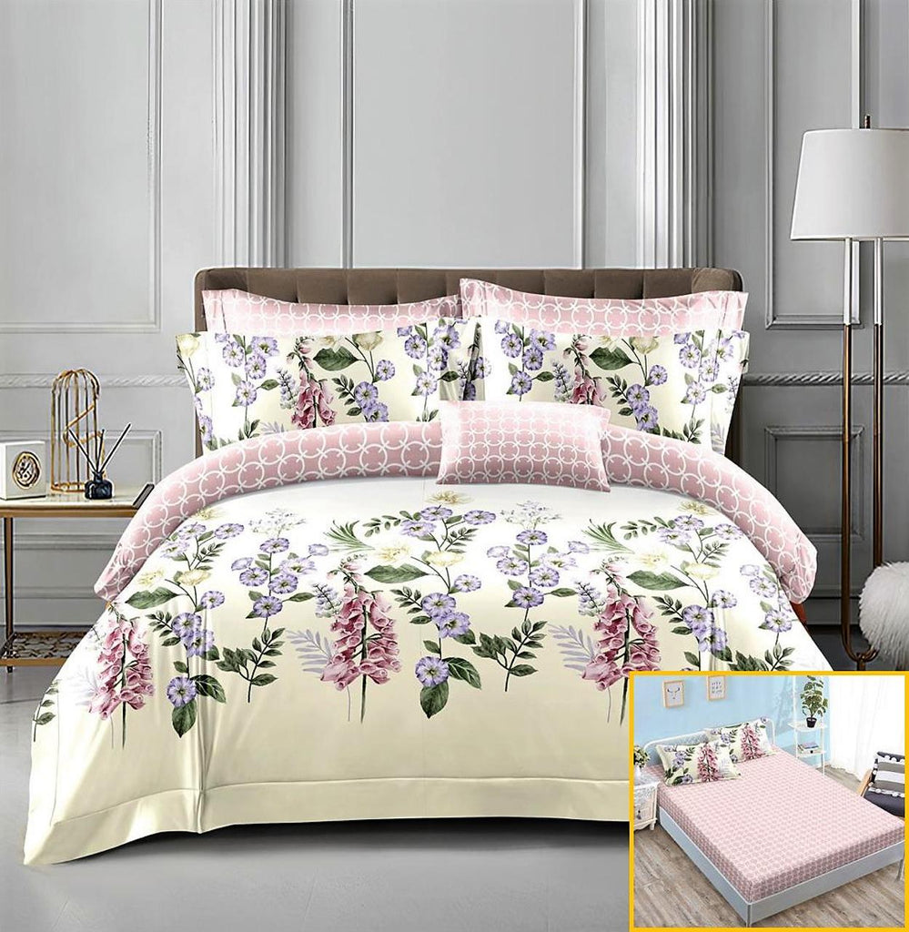 Lenjerii Bumbac cu Elastic 1+1 Gratis Crem Roz Floral LE62