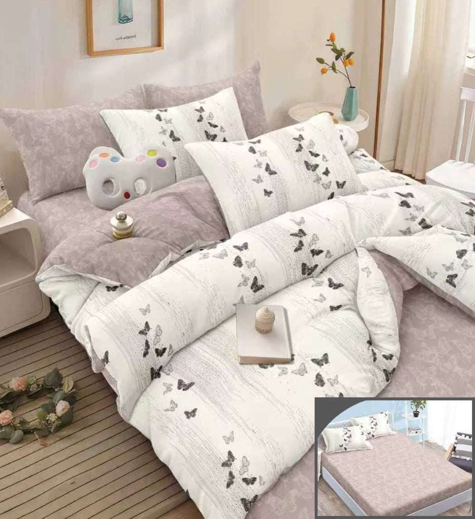Lenjerii Bumbac Satinat Superior cu Elastic 1+1 Gratis Crem Fluturi LE198