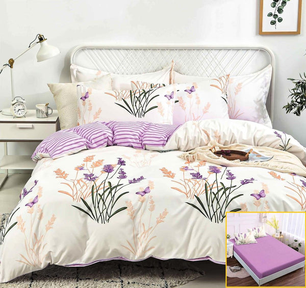 Lenjerii Bumbac cu Elastic 1+1 Gratis Crem Mov Floral LE125