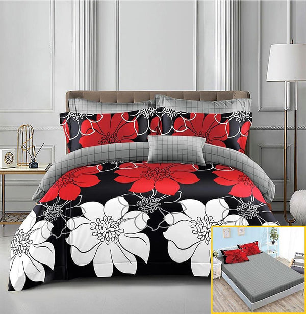 Lenjerii Bumbac cu Elastic 1+1 Gratis Negre Floral LE66