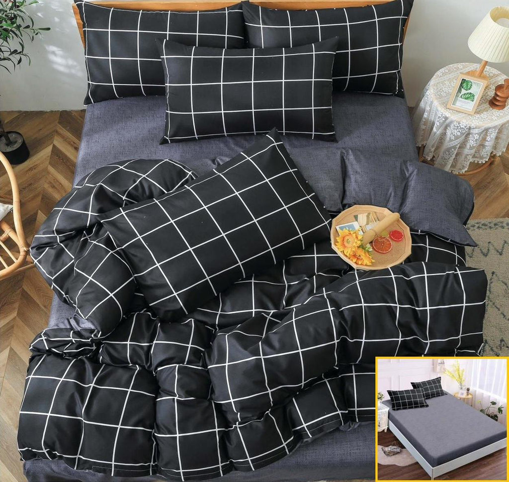 Lenjerii Bumbac cu Elastic 1+1 Gratis Negre Geometric LE97
