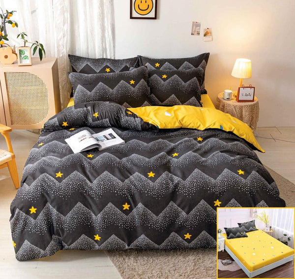 Lenjerii Bumbac cu Elastic 1+1 Gratis Galbene Negre Model Zig Zag LE110