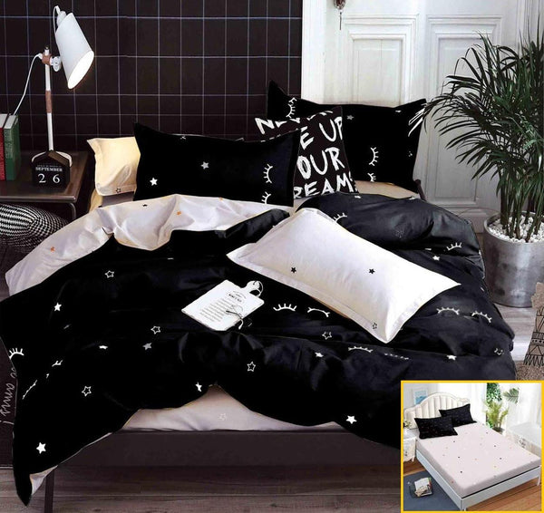 Lenjerii Bumbac cu Elastic 1+1 Gratis Negre Stelute LE23