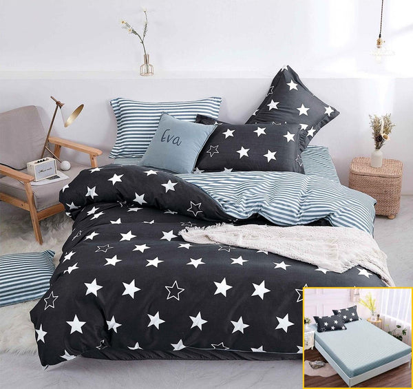 Lenjerii Bumbac cu Elastic 1+1 Gratis Negre Stelute LE112