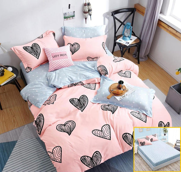 Lenjerii Bumbac cu Elastic 1+1 Gratis Roz Inimioare LE17