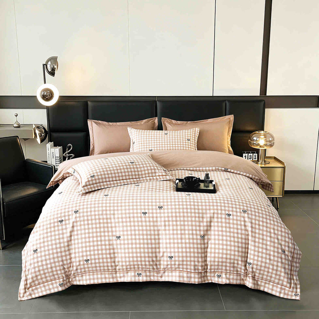 Lenjerii de lux cu Elastic Bumbac Finet Roz Geometric BFEJ635