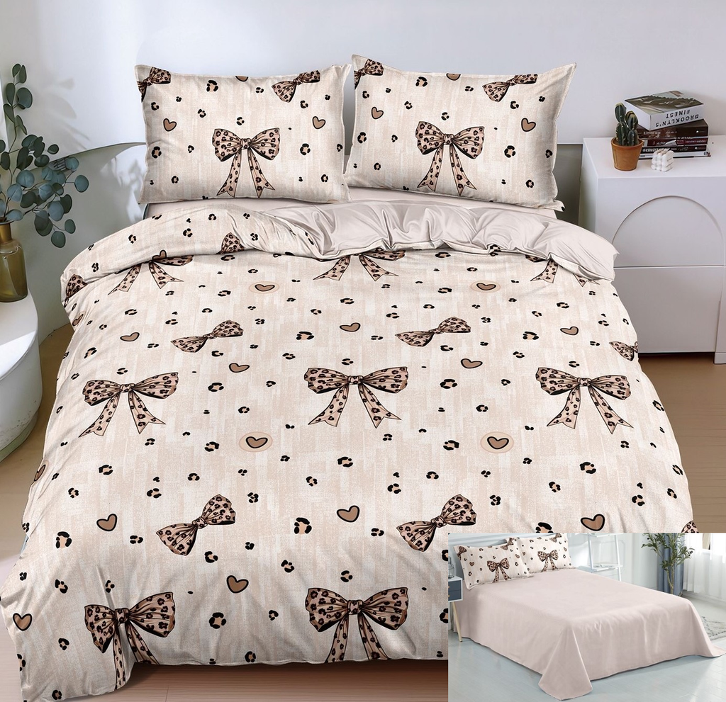 Lenjerii 1+1 Gratis Bumbac Satinat Pucioasa Maro crem fundite L697