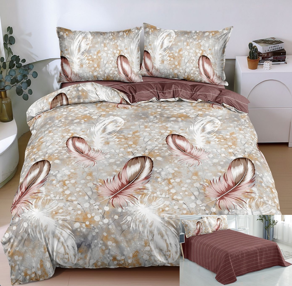 Lenjerii 1+1 Gratis Bumbac Satinat Pucioasa Maro pene  L699