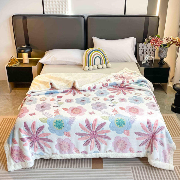 Paturi Pufoase Duble cu Blanita 200x230 cm Multicolor Floral PCB36
