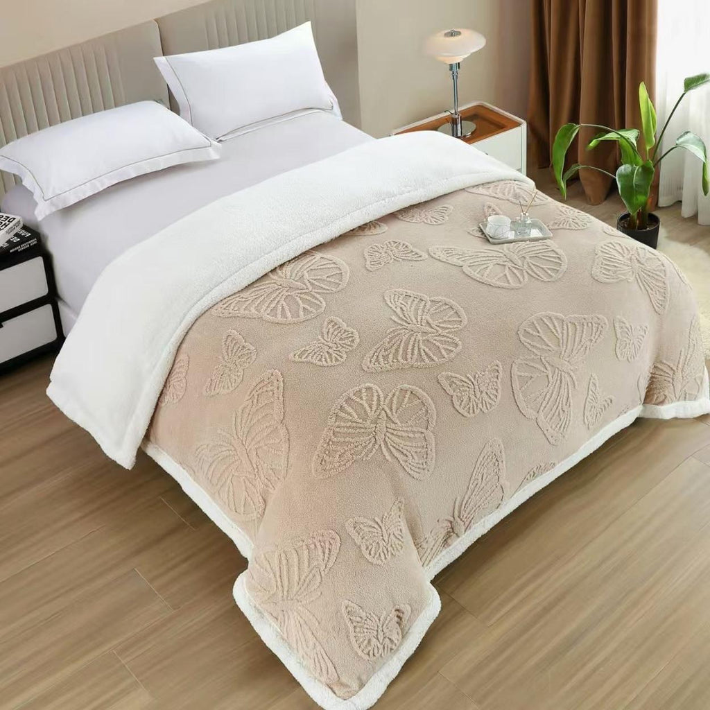 Paturi Cocolino Groase Model cu Fluturi Bej Deschis PCD304