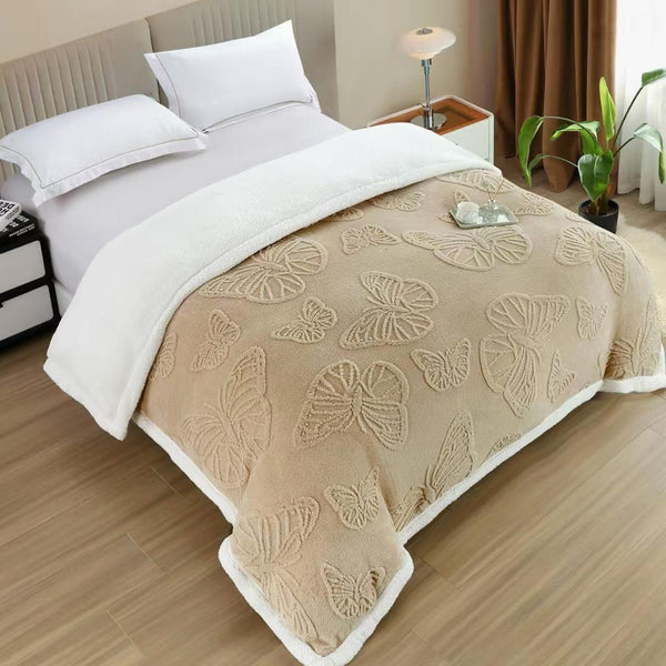 Paturi Cocolino Groase Model cu Fluturi Bej PCD306