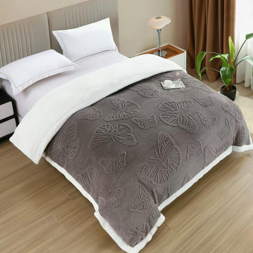 Paturi Cocolino Groase Model cu Fluturi Gri Inchis PCD301