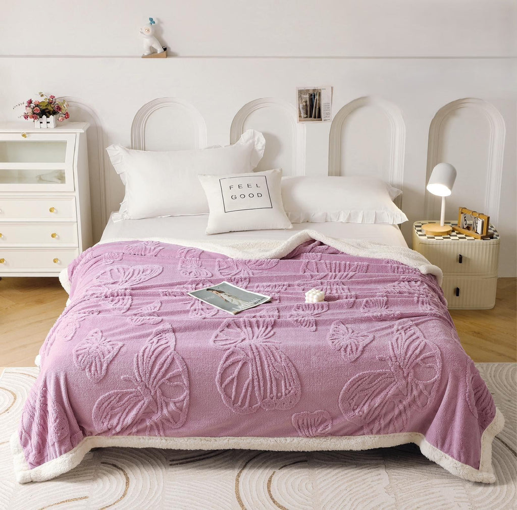 Paturi Cocolino Groase Blanita Model cu Fluturi Roz PCD312