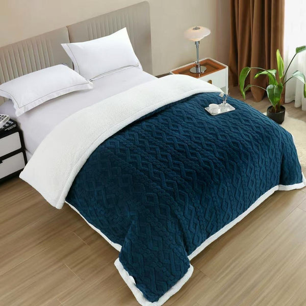 Paturi Cocolino Groase Model Tricotat Albastru PCD210