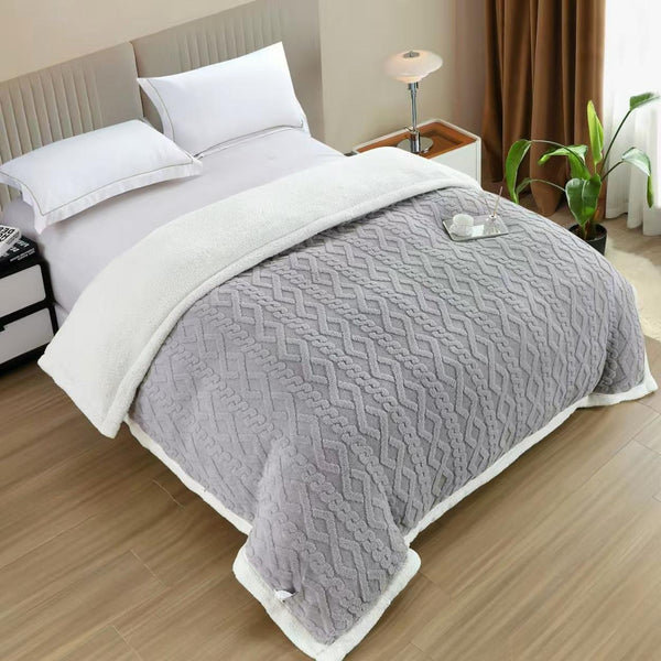 Paturi Cocolino Groase Model Tricotat Gri Deschis PCD203