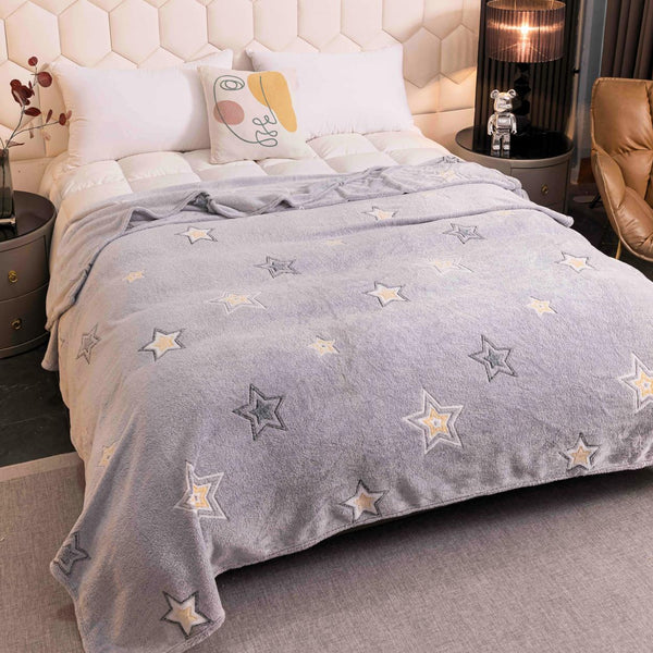 Paturi Pufoase Pufoase Pat Dublu Gri Stelute PCJ113