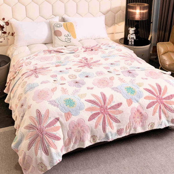 Paturi Pufoase Pufoase Pat Dublu Roz Floral PCJ104