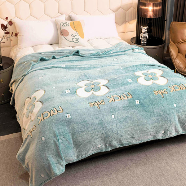 Paturi Pufoase Pufoase Pat Dublu Verde Floral PCJ103