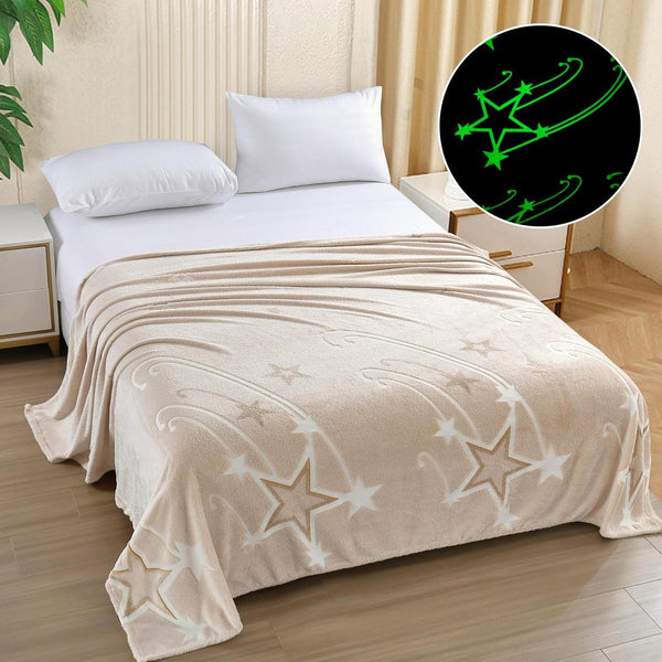 paturi pufoase fosforescente pat dublu  crem stele PCD119