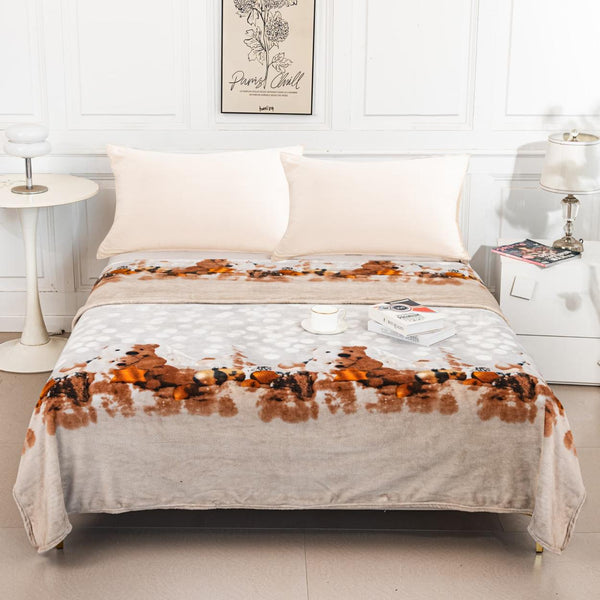 Paturi Pufoase Pat Dublu Gri Bej Peisaj Sarbatoare Ursuleti PCA252