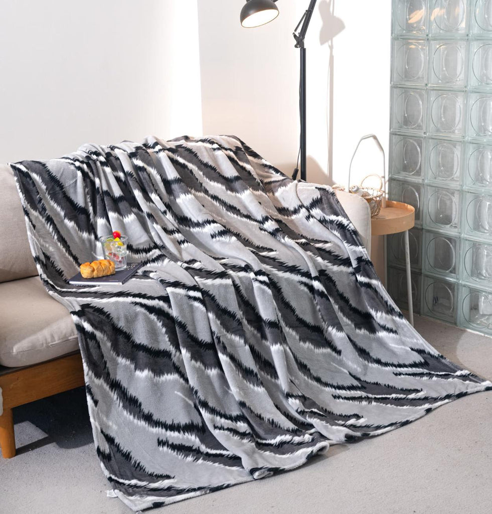 Paturi Pufoase Pufoase Pat Dublu Gri Animal Print PCA103