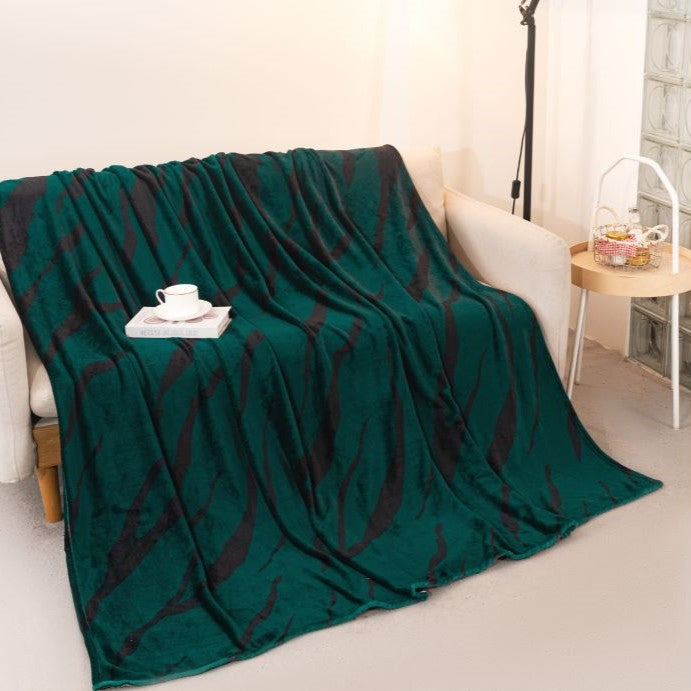 Paturi Pufoase Cocolino Pat Dublu Verde Inchis Animal Print Tigru PCA108