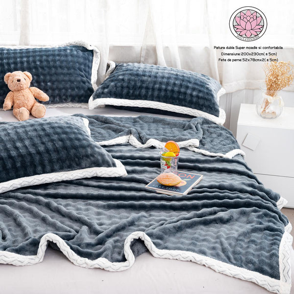 Paturi Cocolino Pufoase Pat Dublu Gri Inchis PCA306