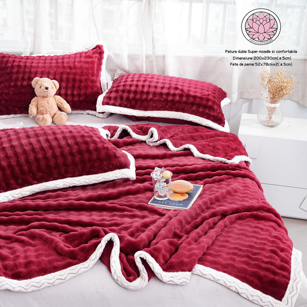Paturi Cocolino Pufoase Pat Dublu Rosii PCA303