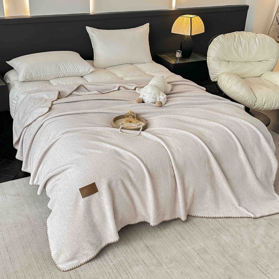 Paturi Pufoase Microfibra Fleece Pat Dublu Crem Melanj Uni PCJ808