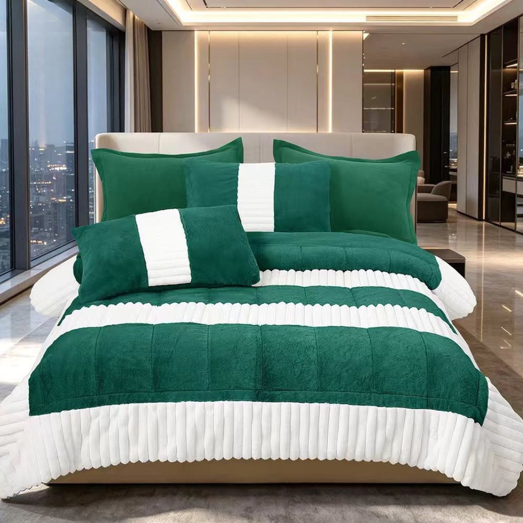 Pilote Groase Cocolino Blanita Iepure Premium Pat Dublu 6 Piese Verde PCY502