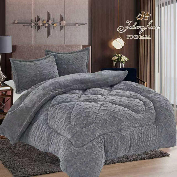 Pilote Groase Cocolino Pat Dublu Gri Deschis Model Gofrat Tricotaj PCD506