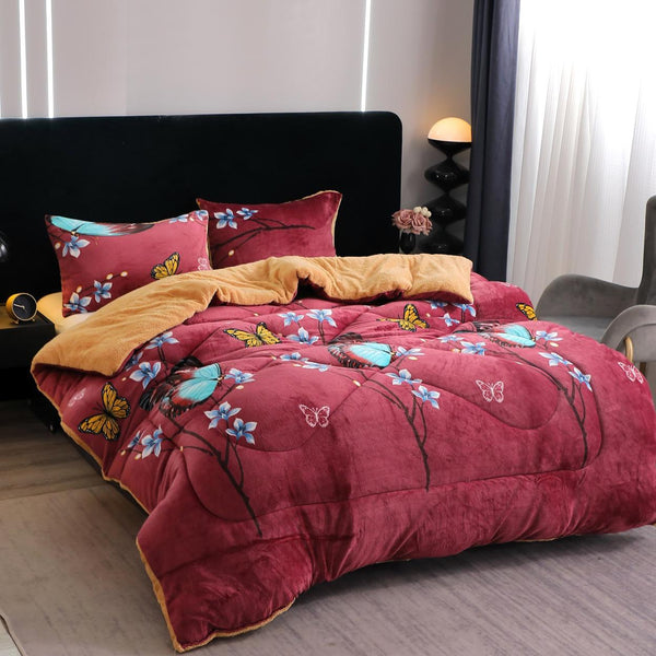 Pilote Groase Cocolino Pat Dublu Rosii Floral PCY104