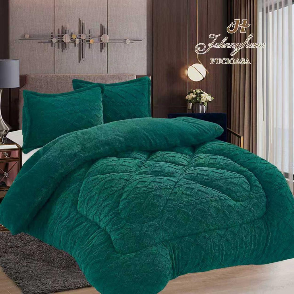 Pilote Groase Cocolino Pat Dublu Verde Smarald Model Gofrat Tricotaj PCD505