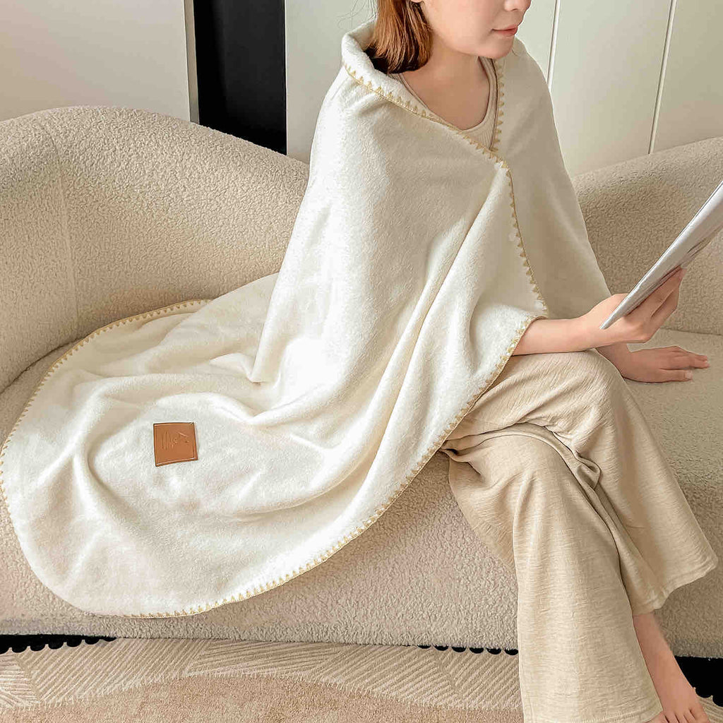 Sal Paturi Pufoase Microfibra Fleece Alb Uni PCJ004