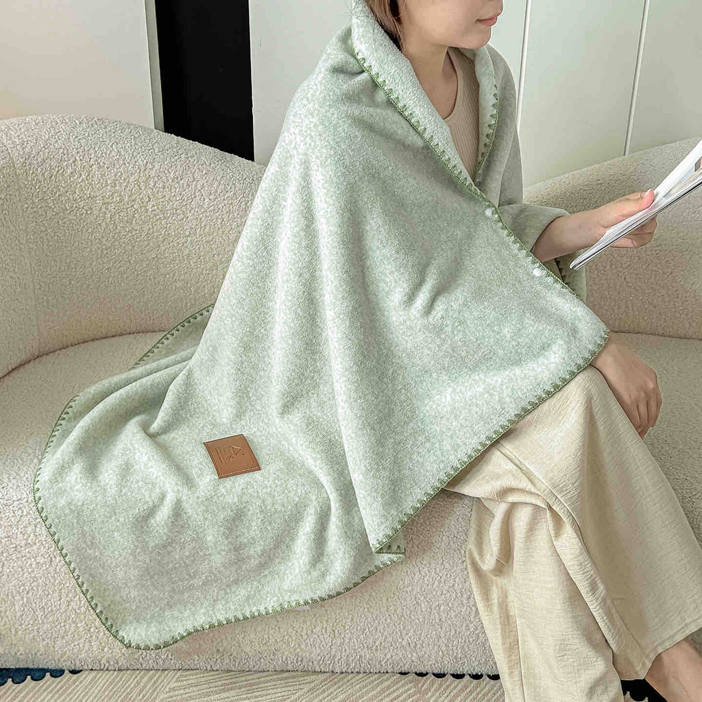 Sal Paturi Pufoase Microfibra Fleece Verde Melanj Uni PCJ006