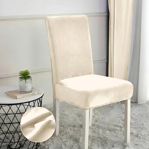 husa protectie scaun catifea crem