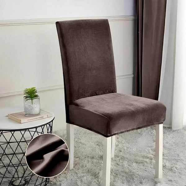 husa catifea maro scaun uni