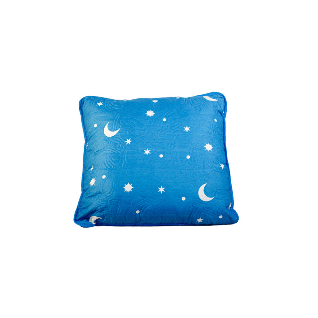 perne matlasate 40x40 cm hypoalergice siliconizat albastru stele luna PP19A