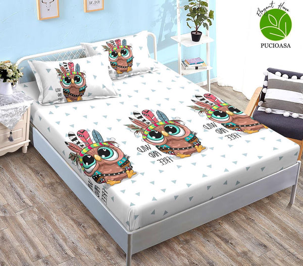 Husa Saltea cu Elastic Bumbac Finet Pat Dublu Alb Buftine CFN319