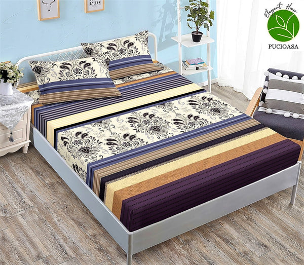 Huse Saltea cu Elastic Bumbac Finet Pat Dublu Multicolor Oriental CFN345