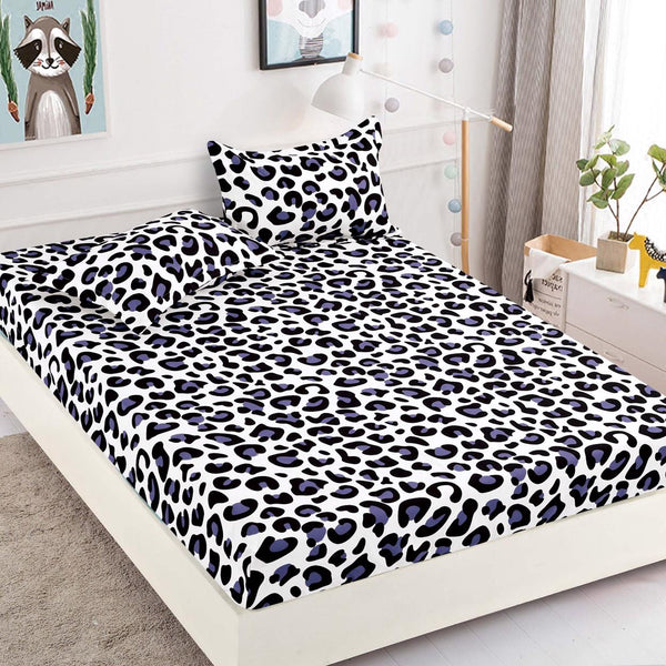 Huse cu Elastic Bumbac Finet o Persoana Alb Negru Animal Print CFS30