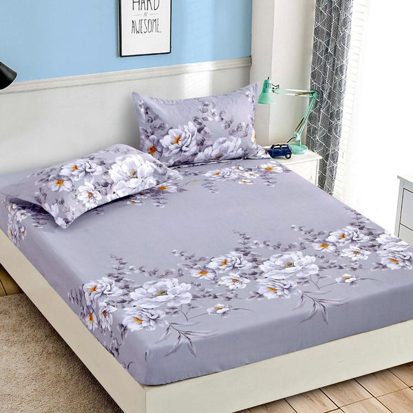 Huse cu Elastic Bumbac Finet o Persoana Gri Flori CFS33