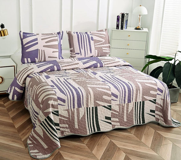 Cuverturi de Pat Matlasate 1+1 Gratis Multicolor Abstract CM252A