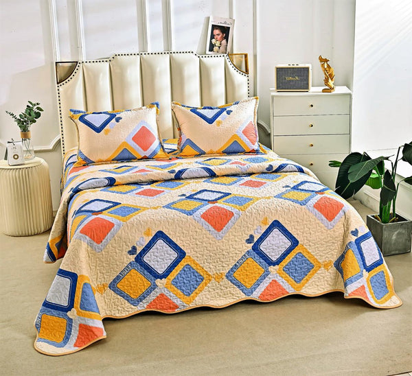 Cuverturi de Pat Matlasate 1+1 Gratis Multicolore Geometric CM322B