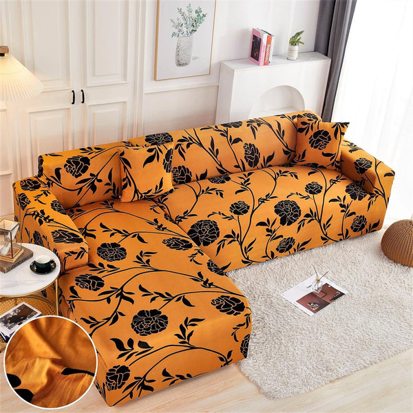 Husa Elastica Coltar, Maro, Model Floral, Cod HME32S