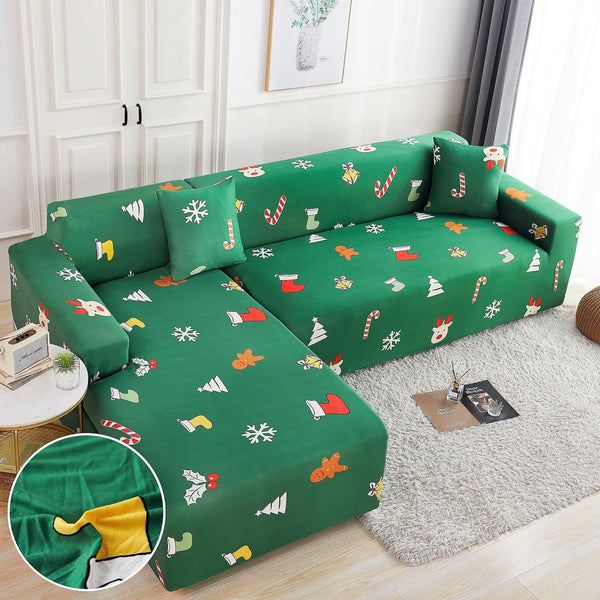 Husa Elastica Coltar Verde Model Craciun HME32V