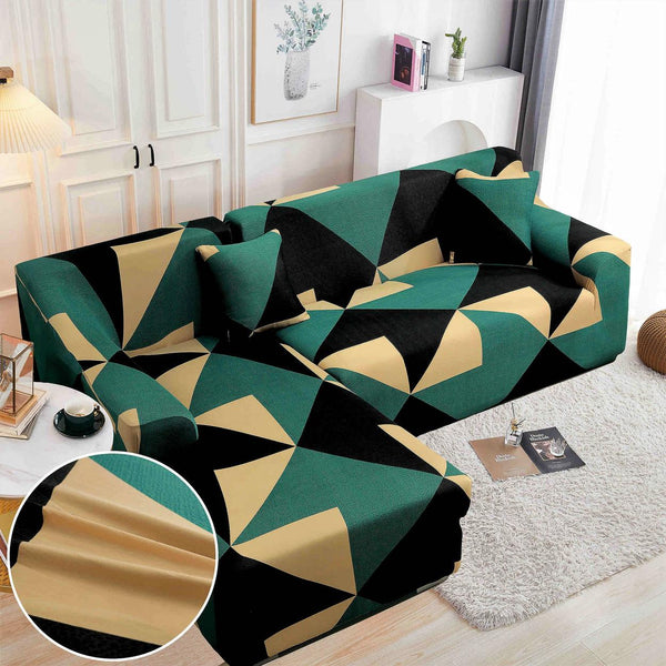 Huse Elastice Coltar Verzi Negre Geometric HME32E1