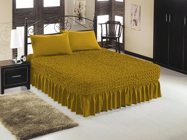 Husa Elastica Pat Matrimonial Mustar H6MR