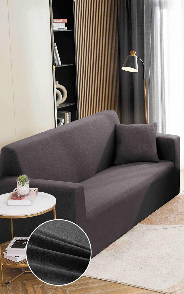 Husa Elastica Canapea 2 Locuri Gri Inchis Uni HMU2GI